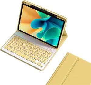 kaitesi Keyboard Case for iPad Pro 11 inch M4 Keyboard Case Magnetic Detachable Bluetooth Keyboard Cover Support Pencil Charging,Yellow
