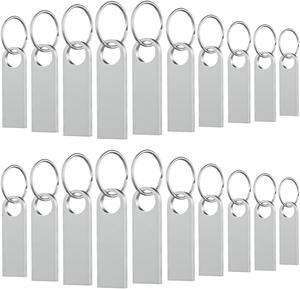 20 Pack 1GB USB Flash Drive with Keychains, Wooolken Sleek Metal USB 2.0 Thumb Drives Memory Stick for PC Laptop Computer(Sliver)