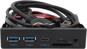 3.5 Inch Front Panel USB C Hub, TF Internal Card Reader,5Gbps USB 3.2 Gen 1,19PIN Type C Plug and Play Floppy Drive Panel for Win 7 8 10 11 2003 for Linux