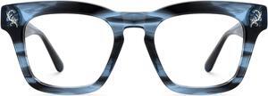 Zeelool Blue Light Glasses for Men Classic Square Non Prescription Eyeglasses Blue Fashion Designer Eyewear Glasses Anti Eyestrain & UV JGA830303-03B