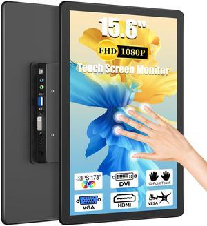 MAGEX 15.6" Touchscreen Monitor, HDMI VGA DVI FHD 1080p IPS Rp Pi Touch Screen Monitor 10-Point Touch Display with Remote Control Speakers VESA Touch Screen for PC, Pi, CCTV, POS, Industrial Medical
