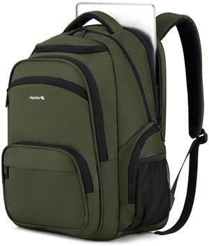 Hanke 18 Inch Travel Laptop Backpack for Women Men, Carry On Bags for Airplanes 18x14x8 Inches Travel Bag Personal Item Backpack with Luggage Strap(Army Green)