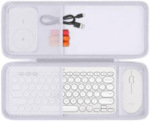 co2CREA Hard Case Compatible with Logitech Pebble 2 Combo K380 Keys + M350 Wireless Keyboard and Mouse (Off White)