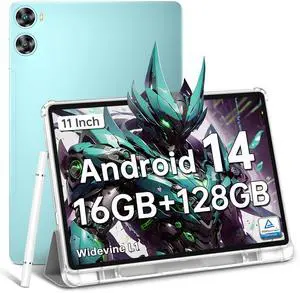 OUKITEL OT9 Android 14 Tablets, 8000mAh Battery 11 Inch IPS Screen Large Tablet for Adults, 16GB+128GB(1TB TF) 13+5MP Camera Widevine L1 Octa-Core WiFi Tablet with Stylus, 3.5mm Jack/GPS/OTG/TUV 2025