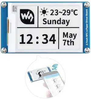waveshare 2.7inch Passive-Powered E-Paper Module, Novel Passive NFC Technology, No Battery Required, No More Battery Life Trouble, Black and White Display Colors