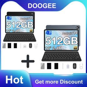 DOOGEE 2 PCS Tablet 12 inch with Keyboard Black and Gray 12 inch Tablet with Keyboard[(Helio G99)]  Octa Core Gaming Tablets,10800mAh Battery,20GB RAM+512GB ROM/2TB TF 2.4K FHD IPS Touch Screen,an