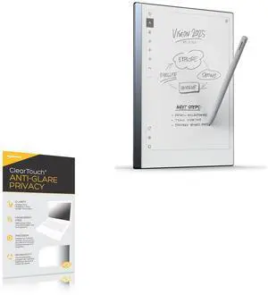 BoxWave Screen Protector Compatible with Remarkable 2 - ClearTouch Anti-Glare Privacy (2-Pack), Privacy Screen Protector Flexible Film Anti-Glare