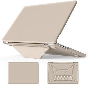 Batianda Premium PU Leather Case for New M4 MacBook Pro 16 inch 2024 2023 2021 M3 M2 M1 Pro/Max Chip Business Elegant Protective Cover with Foldable Stand, Full Protection with Anti-Slip Pads, Khaki