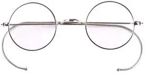 Agstum Blue Light Blocking Reading Glasses, Small Round Wire Rim Readers for Computer Use Anti-Glare Cut UV400 (Silver / 39mm Size, 2.00 x)