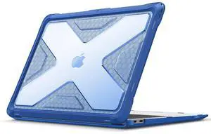 Fintie Case for MacBook Air 13 Inch A2337 (M1) / A2179 / A1932 (2018-2021 2022 Release) - Heavy Duty Hard Shell Cover with TPU Bumper for MacBook Air 13 Retina Display with Touch ID, Blue