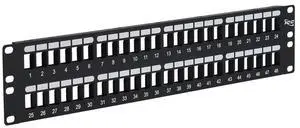 ICC 48 Port Blank Keystone 2U Patch Panel with 19 Metal Rackmount Housing for Slim Profile Keystone Jacks (Sold Separately), UL Listed, IC107BP482