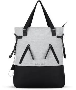 Sherpani Tempest, Anti Theft Convertible Backpack Tote, 14L Travel Backpack, Travel Gifts for Women, Handbags, RFID Protection, Metal Hardware, Fits 15 Laptop (No Sleeve) (Sterling)