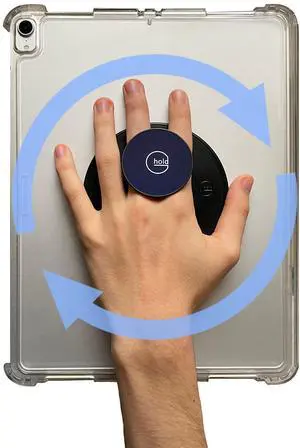 G-Hold® - Comfort Tablet Holder Works with Any Tablet, Tablet case, e-Reader, iPad - Universal, Ergonomic, Rotating, Folds Flat and Adjustable (Navy)