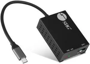 SIIG USB-C to SFP Fiber Gigabit Ethernet Adapter, 1 Gbps, Power Saving Mode IEEE 802.3az, Secure Network Connectivity, Heat Dissipation, Windows and Mac - TAA Compliant (JU-NE0D11-S1)