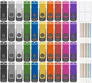 AGECASH Thumb Drive 1GB USB Flash Drive 100 Pack, Bulk USB 2.0 Flash Drives Pack of 100 Jump Drive Multipack 1GB Memory Stick with Lanyard and Label (Multicolor, 1 GB)