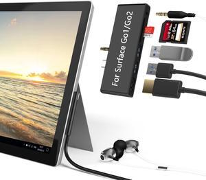 Surface Go/Go 2/Go 3 Docking Station, 6 in 2 USB C Hub HDMI Adapter, Surface Go with 4K HDMI, 2 USB 3.0 Ports(5Gbps), 3.5mm Earphones Jack, SD/TF Card Reader for Surface Go1/Go 2/Go 3