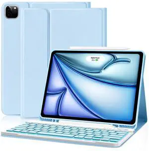 COO for iPad Air 13 Inch Case Keyboard (M3/M2, 2025/2024), Keyboard Case for iPad Pro 12.9 inch 5/6th Gen with Pencil Holder - Wireless Detachable Backlit Keyboard with Auto Sleep/Wake