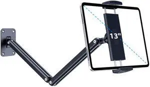 CreaDream Wall Mount for iPad, Aluminium Adjustable & Extendable Holder Arm, Fits 4.7-13" Tablets, Phones, Kindle Fire HD, Galaxy Tab, Samsung Galaxy
