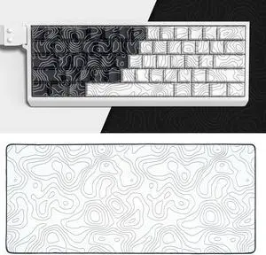 dagaladoo Topographic PBT | Shine Through | Double Shot | Side Print keycaps Cherry Profile keycaps Bundle with XXL Topograph Mouse pad(35.4" x 15.7" in)