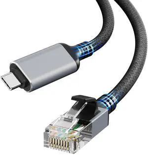Dacrown USB C to Ethernet Cable 10 FT & Cat 8 Ethernet Cable 50 ft