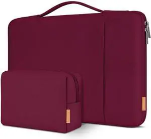 DOMISO 17.3 inch Laptop Sleeve Case Water Resistant Shockproof Protective Computer Bag for 17.3" Notebook/HP Pavilion Envy 17/IdeaPad/LG Gram/MSI with Accesory Bag,Wine