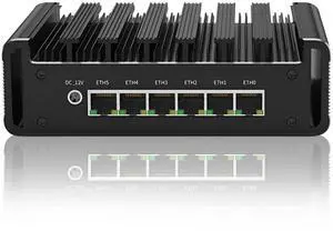 Firewall Micro Appliance N100,6X i226-V 2.5G Fanless Mini PC,4*USB,HDMI,DP,1*RJ45 COM,2*WiFi Solt Industrial PC,16GB DDR5 512GB SSD