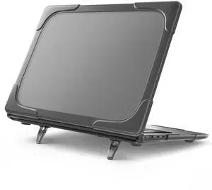 FONREST Hard Shell Case for Microsoft Surface Laptop 7 13.8-inch 2024 (Model: 2036) Shockproof Heavy Duty Matte Translucent Anti-Fingerprint Protective Cover with TPU-Covered Edge, Kickstand (Grey)