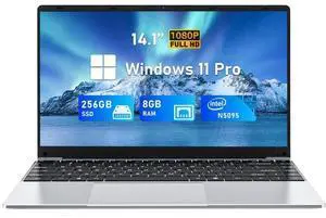 FUNYET Laptop Computer, N5095 Gaming Laptop, 14 Inch FHD Display (1920 x 1080), 8GB RAM 256GB SSD, Supports 180 Angle Opening, Bluetooth, Backlit Keyboard, Windows 11 Pro.