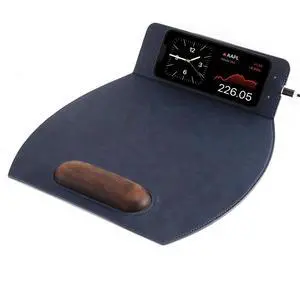 Magnetic Wireless Charging Mouse Pad with Ergonomic Design, Mousepad with Wrist Support, Foldable Mousepad with Wrist Rest for Computer, Laptop, Office & Home, 14 x 12.1 in, Christmas, Blue