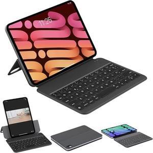 HOU for iPad Mini 6 (8.3-inch) Keyboard Case, Ultra Slim Folio Type of Keyboard, Power Display, Magnetic Protective Cover for iPad Mini 6th Generation 2021 (Spanish Keyboard) (Black)