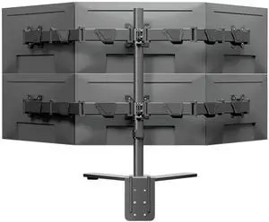HILLPORT 6 Six Monitor Desk Mount Arm, Fully Adjustable Bracket Stand Fits Screens up to 32 inch, 19.8 lbs, Weight Capacity per Screen, Black X35-6