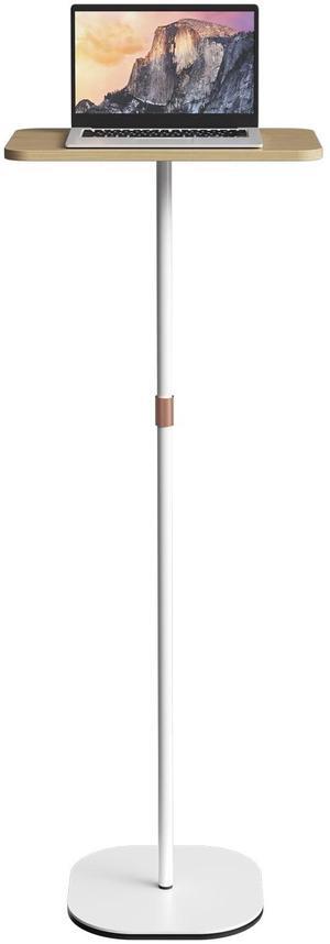 Portable Laptop Floor Stand, Portable Podium Stand with Height Adjustable 18''~47'', Stylish Movable Workstation Floor Standing Desk for Office, Meeting Room, Living Room
