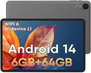 HUIHUANG Android 14 Tablet 10.1 Inch Tablet, 6GB RAM 64GB ROM 1TB Expansion, Large Capacity Battery, Quad Core, 1280x800 IPS HD, GPS, WiFi, Dual Camera, Bluetooth 5.0, Folding Case