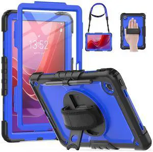 HXCASEAC Case for Lenovo Tab M11/K11 LTE 11 with Screen Protector/Pen Holder/Rotating Hand Strap/Stand, Protective M11 Tablet Case (TB-330FU/TB-330XU) Cover 2024, Blue