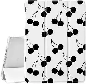 Idocolors Cute Cherry Pad Case for 10.9 Inch iPad 2022/2025, Clear TPU Smart Stand Back Cover with Pencil Holder, for iPad 10th/11th Generation Auto Wake/Sleep Foldable Protective Case