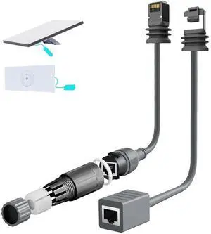 for Starlink Ethernet Adapter Gen 3/Mini, 1000 Mbps Starlink Cable SPX to RJ45 for Starlink V3 (Rev.4) Dishy and Router Accessories, Cable Extension to Starlink Mini/Gen 3 for House/Camping (Both)