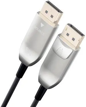 Fiber Optic DisplayPort Cable 2.1, 8K@60Hz 4K@240Hz 54Gbps High Speed Long Active Optic DP Cable 2.1,Active Lockable DP 2.1 Cable, DP to DP Male for Personal Computer Connection (50ft/15m)