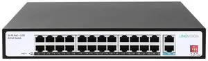 LINOVISION 24 Ports POE Switch with 2 Gigabit Uplink, IEEE802.3af/at Standart, Total POE Budget 300W, Supports 820ft Extend Mode, VLAN Mode, and POE Watchdog