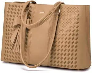 LOVEVOOK Laptop Tote Bag for Women 15.6 Inch Waterproof PU Leather Computer Bags for Business Office Work Briefcase