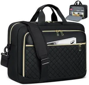 NEWHEY Laptop Bag 17.3 Inch Laptop Briefcase for Women Men Waterproof Shoulder Messenger Bag Large Computer Bag for Business Office Work College, Black