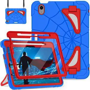 Case for iPad Air 11 Inch Case M2 / M3 (2024/2025) iPad Air 5th/4th Generaton 10.9 Inch (2022/2020) 6th Generation 2024 Cover for Kids with Pen Holder Screen Protector Thickned Cornor, Blue Red