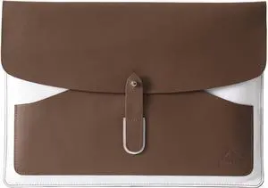 BEVEL & AWL Contrast Couture 100% Leather Sleeve for 14 Inch (M1, M1 Pro, M2, M2 Pro & M3) 2021-2024, Premium Handcrafted, Sleeve for 13 Inch & 14 Inch Case