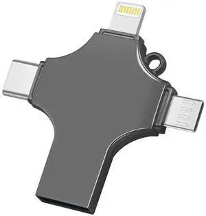 PEIYUI Photo Stick Omni Portable Memory Storage Device, 32GB, USB Multiport Connection for Phones, Tablets, Computers (Black)