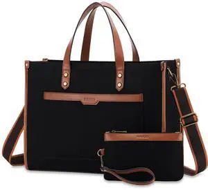 RAVUO Tote Bag for Women, Water Resistant 15.6 Inch Laptop Handbag and Wallet Purse Work Bag With Detachable Shoulder Strap