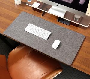 RENMTURE Double Thickened Felt Mouse Pad, Large Desk Mat, Big Cork Mouse mat, Large Mouse Pad for Gaming, Writing Pad, Desktop Accessories, Office Home Desktop Decoration (Frost Gray,32"x16")