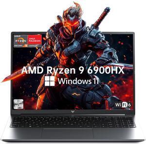 KAIGERR 2025 Gaming Laptop, Laptop with AMD Ryzen 9 6900HX (8C/16T, Up to 4.9GHz), 16GB DDR5 512GB NVMe SSD Windows 11 Laptop Computer, 16-inch FHD Display, WiFi 6, 53Wh Battery, Backlit KB