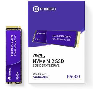 PHIXERO P5000 NVMe SSD 4Tb PCIe Gen 4.0x4 M.2 SSD 2280 Speeds Up to 5,200MB/s Internal Solid State Drive for Laptop All in One PC Desktop Games/Design/Rendering