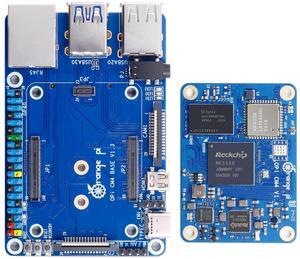Orange Pi Compute Module 4 Kit 8GB+64GB, Rockchip RK3566 Quad-Core 64-Bit with Base Board, Orange Pi CM4 8GB RAM 64GB eMMC Flash, Support 2.4/5.0GHz Wi-Fi & Bluetooth 5.0 (CM48G64G+Base Board)