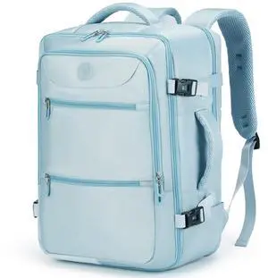 Sowaovut Travel Laptop Backpack, Extra Large Backpacks, Flight Approved Daypack, Business Bag Fit 17.3 inch Laptop for Men Women (Light Blue)