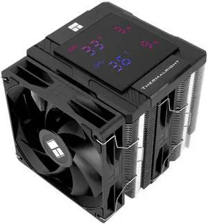 Thermalrlght Peerless Assassin 120 Digital Black CPU Cooler, Double 120mm PWM Fans with 1850RPM Speed, Support Intel lga1700/1851/115X,AMD:AM4/AM5, Computer CPU Cooling,Digital Screen Top Cover